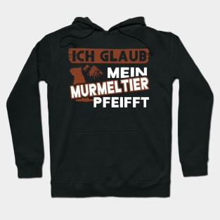 lustiger Murmeltier Alpen Musik Spruch pfeiffen Hoodie